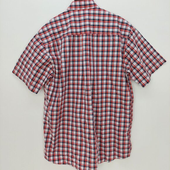 Cinch Men's Plaid Button-Up Short Sleeve Shirt Red/White/Black Size M Rodeo Core - Picture 3 of 7